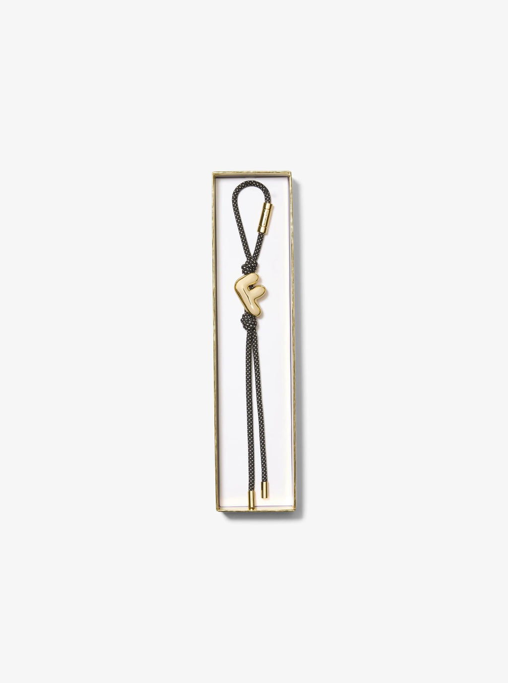 Initial Gold-Tone and Speckled Cord Bag Charm