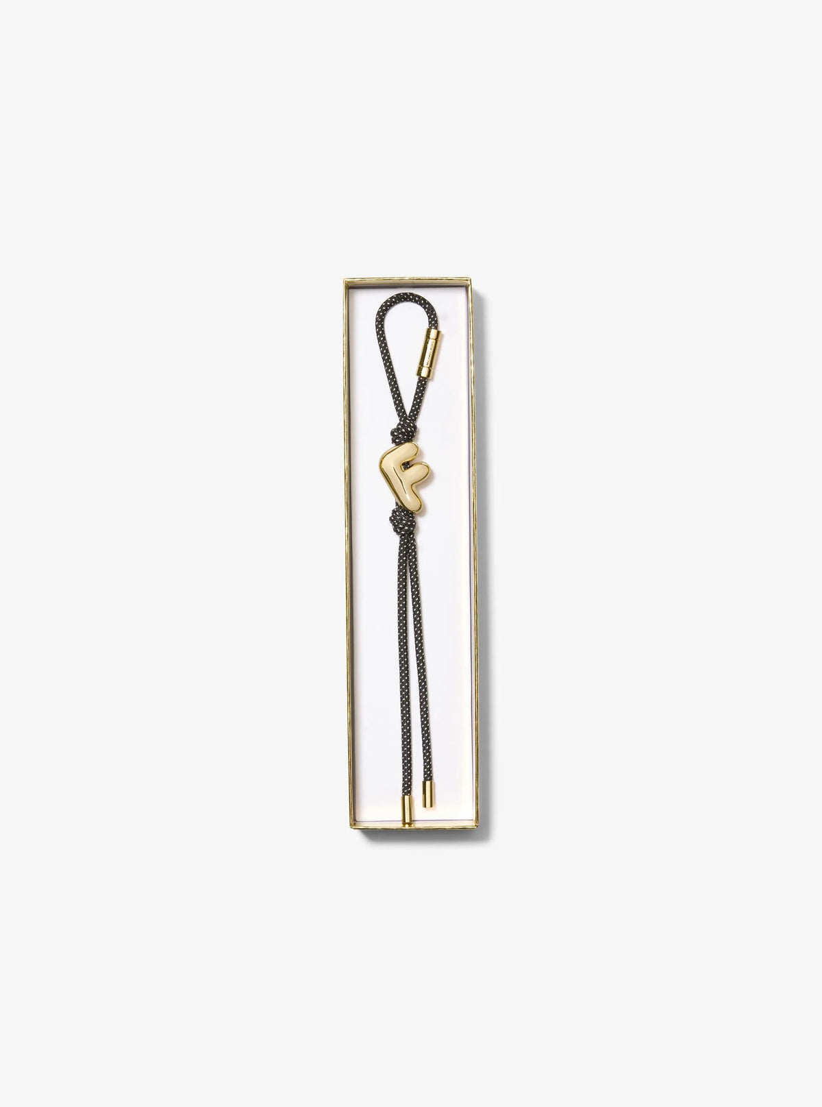 Initial Gold-Tone and Speckled Cord Bag Charm