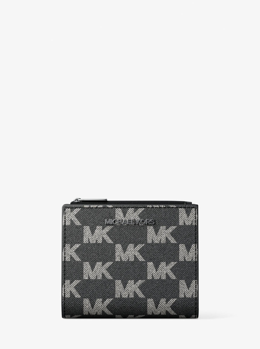 Cooper Medium Logo Jacquard Denim Zip Wallet