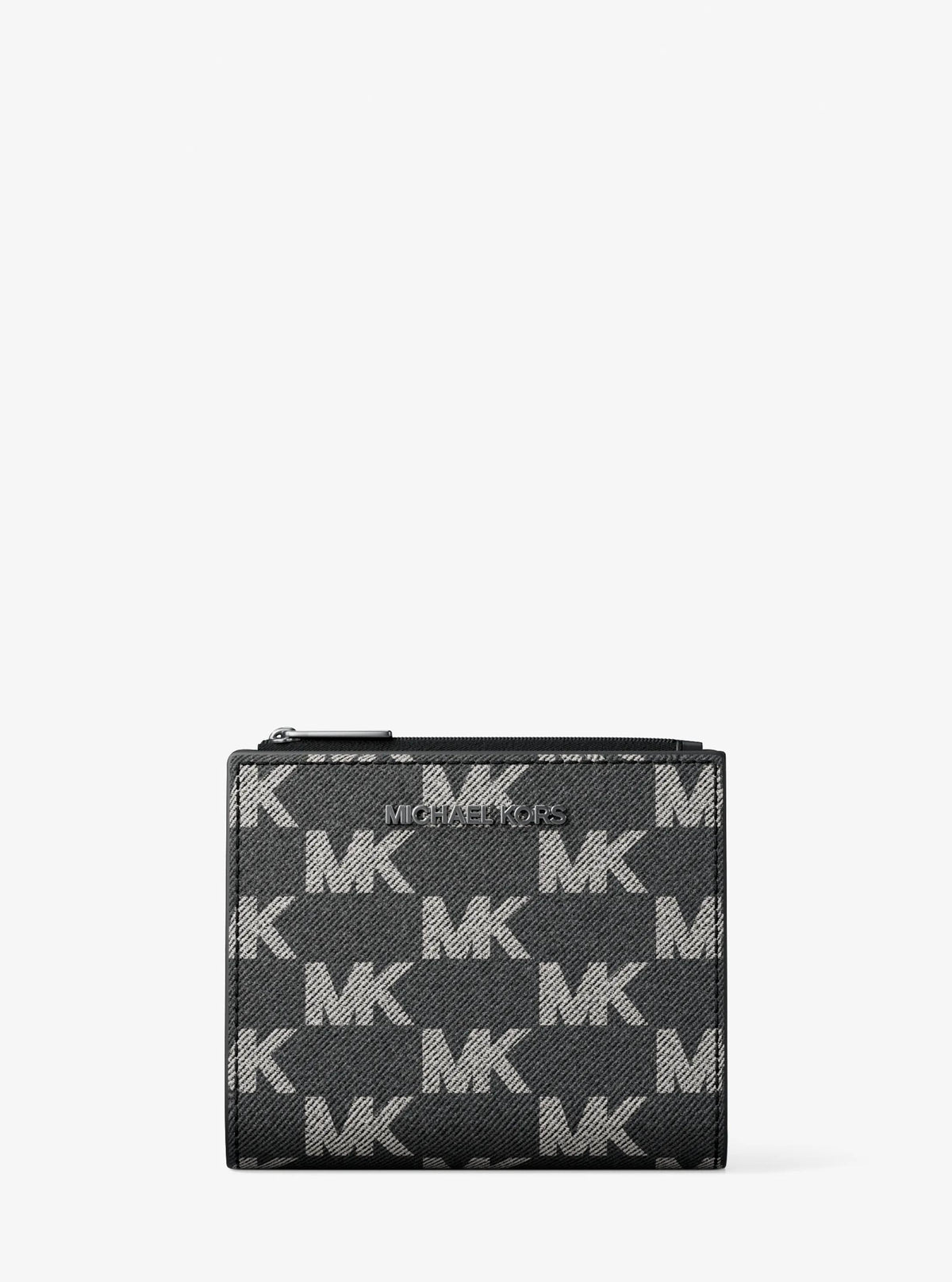 Cooper Medium Logo Jacquard Denim Zip Wallet