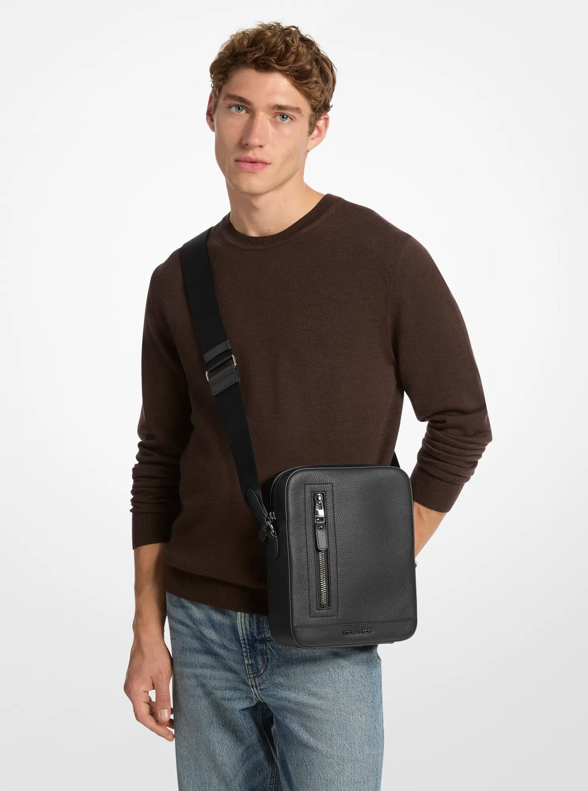 Hudson Pebbled Leather Flight Bag