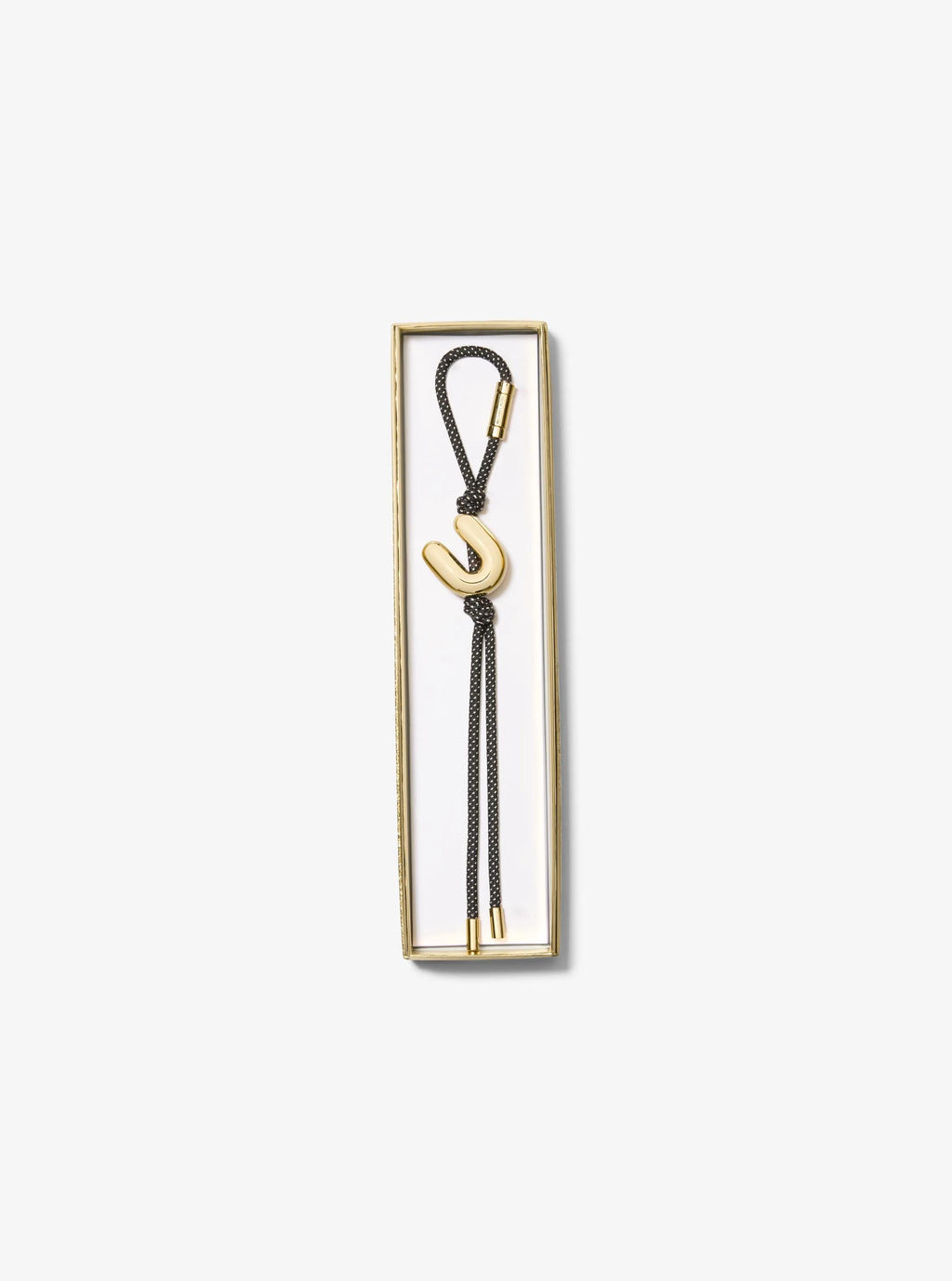 Initial Gold-Tone and Speckled Cord Bag Charm