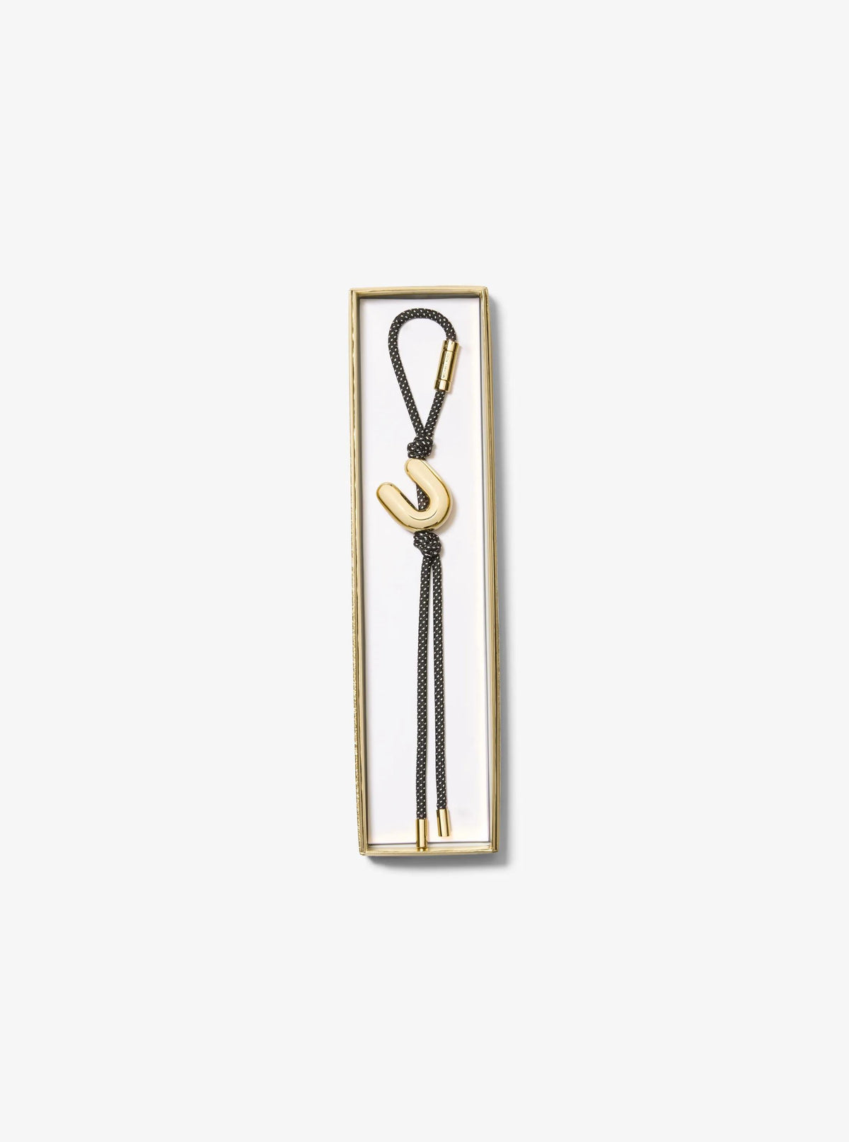 Initial Gold-Tone and Speckled Cord Bag Charm