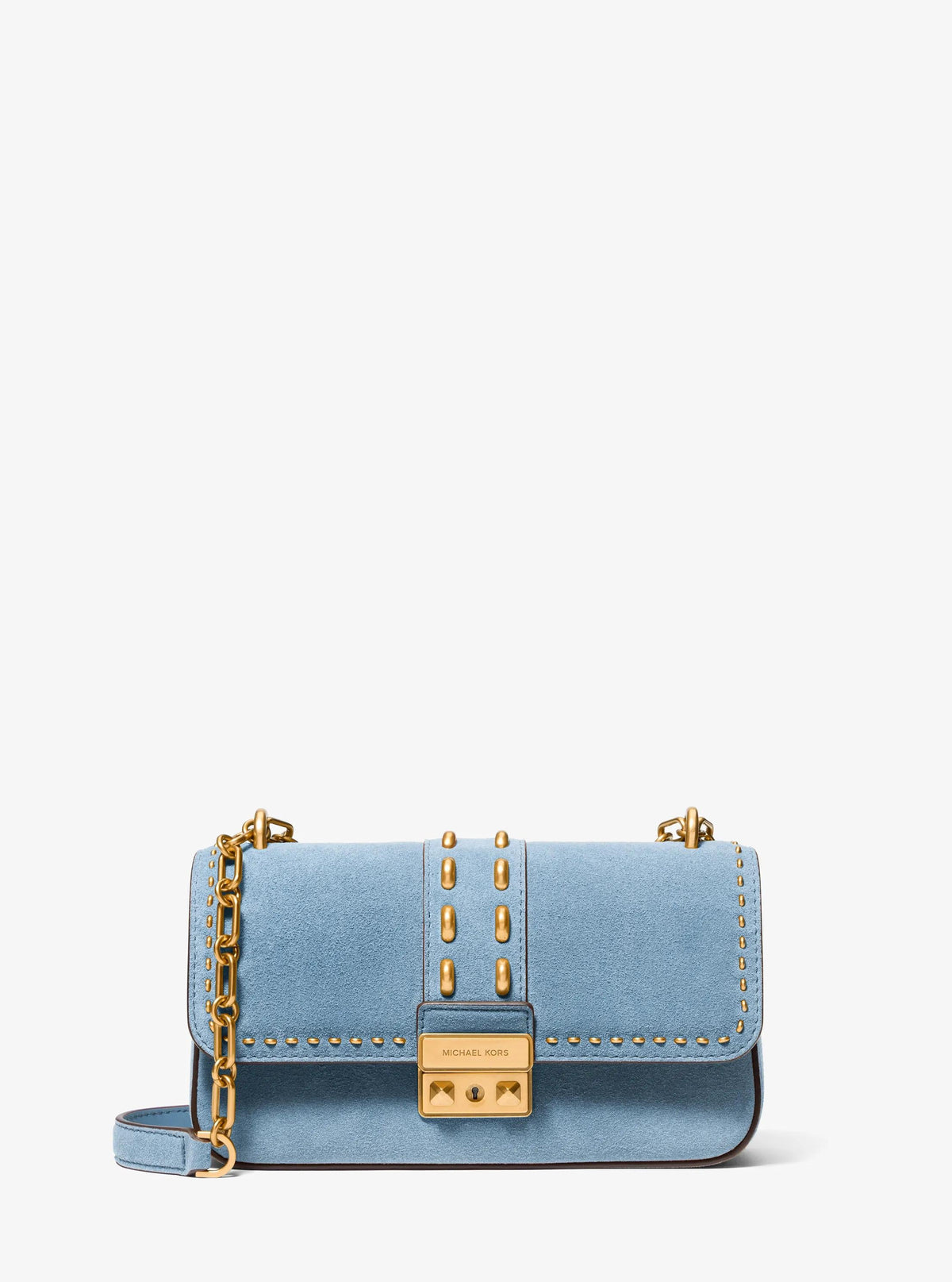 Tribeca Small Studded Suede Shoulder Bag