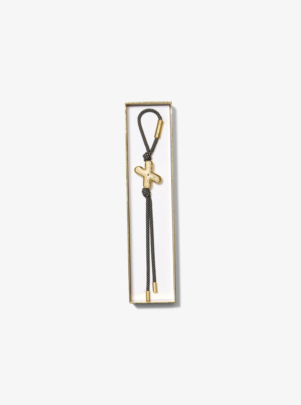 Initial Gold-Tone and Speckled Cord Bag Charm