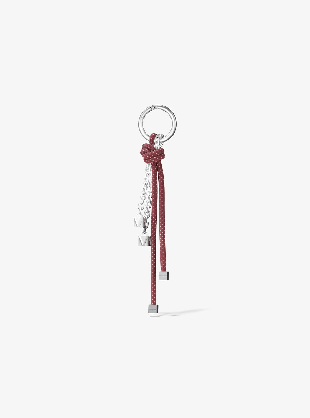 Silver-Tone and Speckled Cord Bag Charm