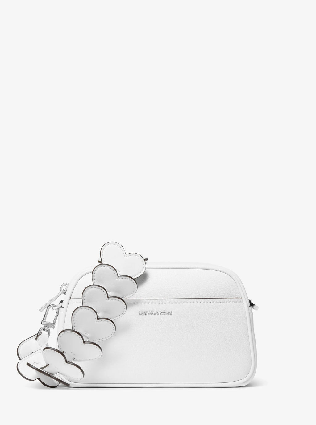 Jet Set Small Leather and Heart Embellished Strap Camera Crossbody Bag