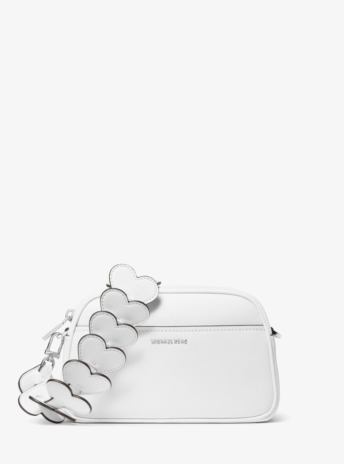 Jet Set Small Leather and Heart Embellished Strap Camera Crossbody Bag