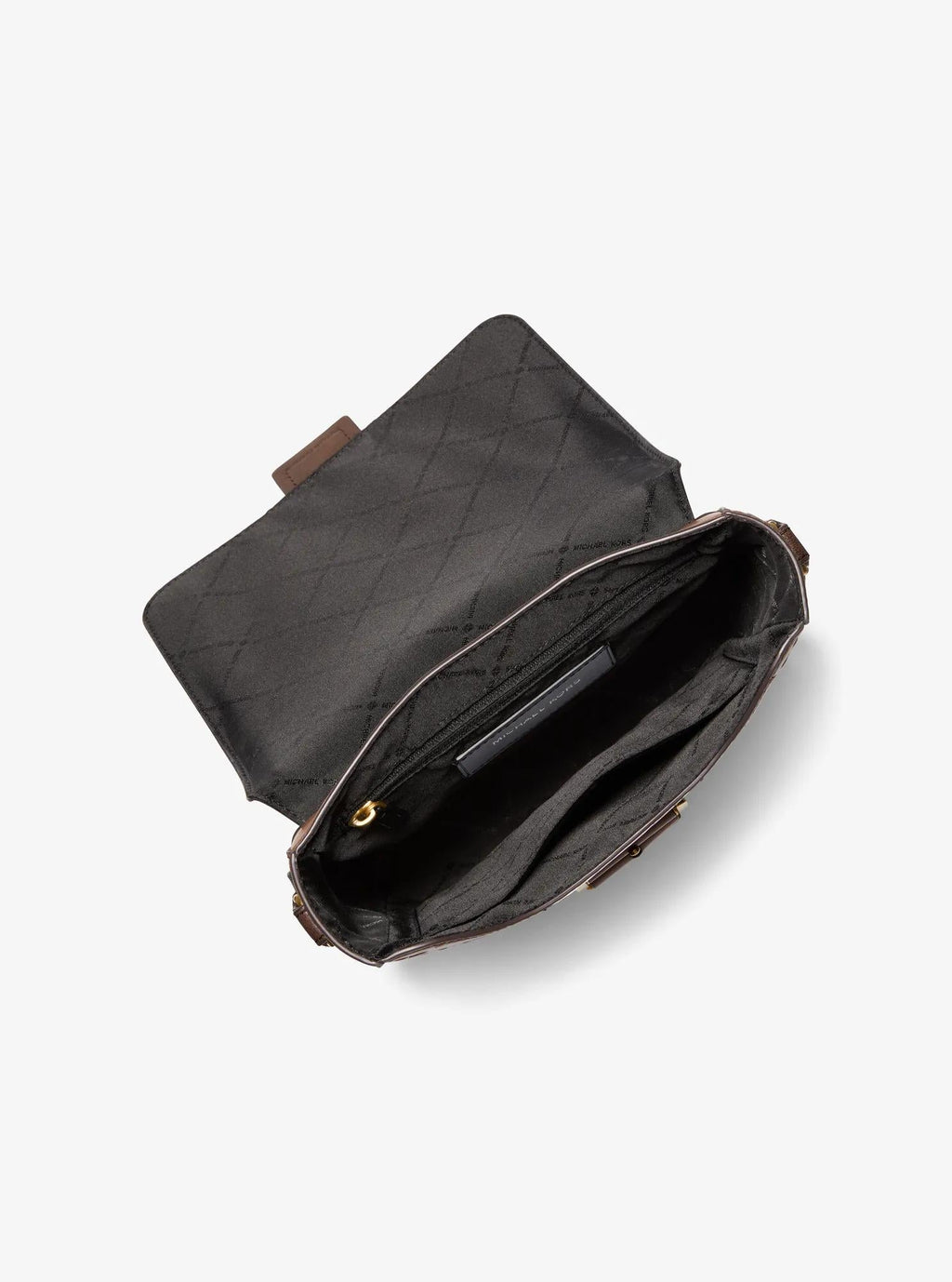 Colby Logo Embossed Burnished Leather Messenger Bag