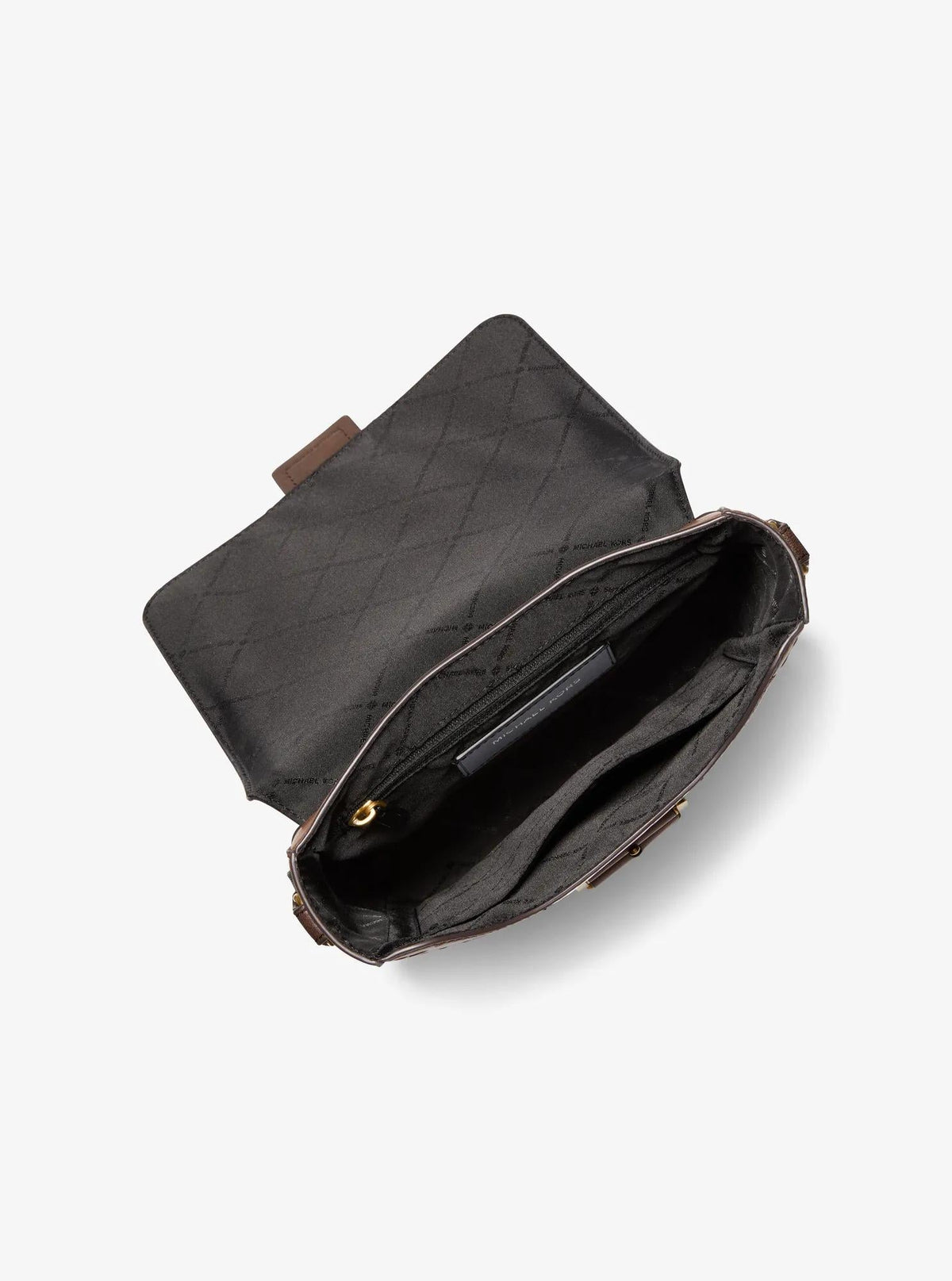 Colby Logo Embossed Burnished Leather Messenger Bag