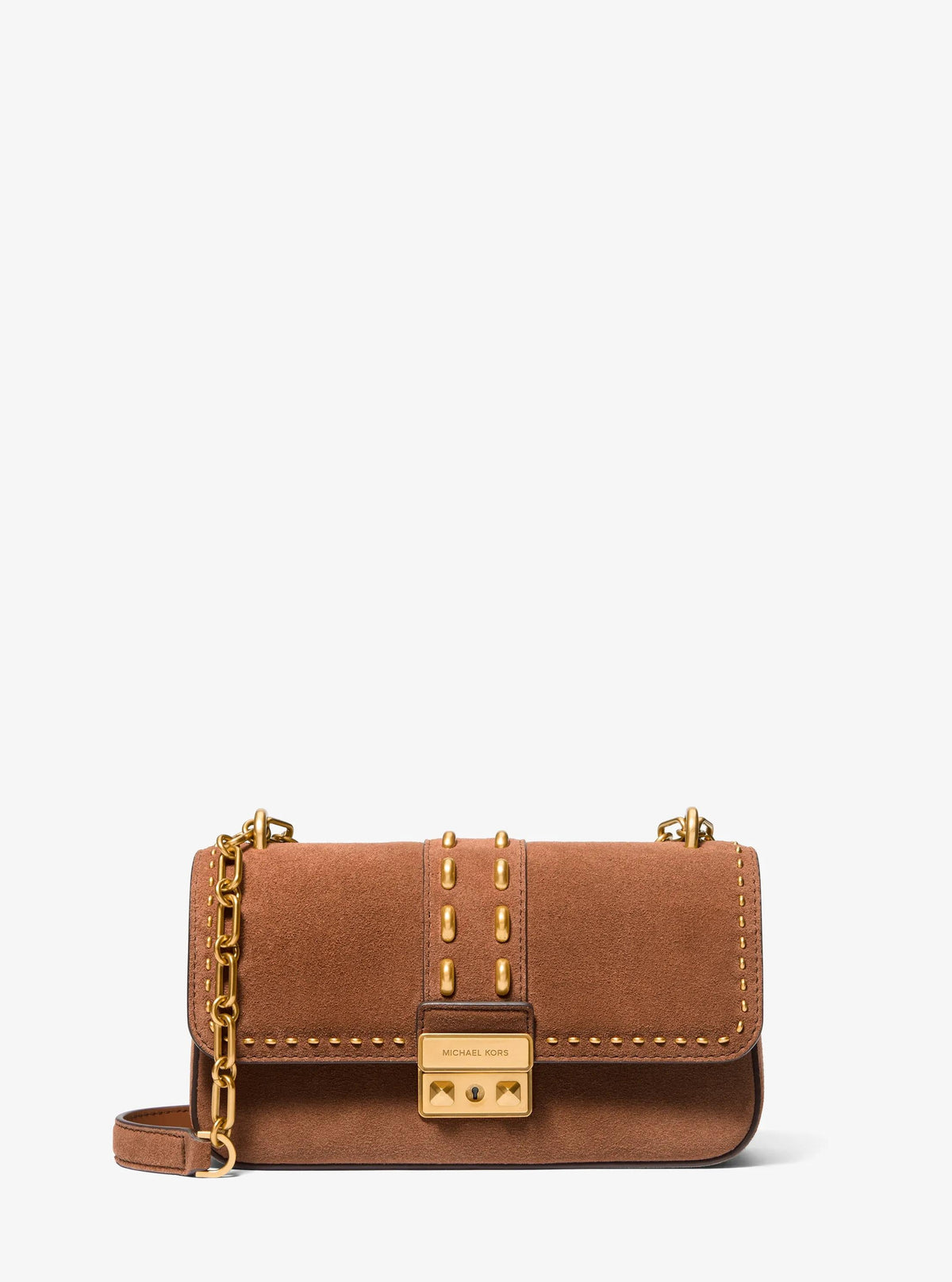 Tribeca Small Studded Suede Shoulder Bag