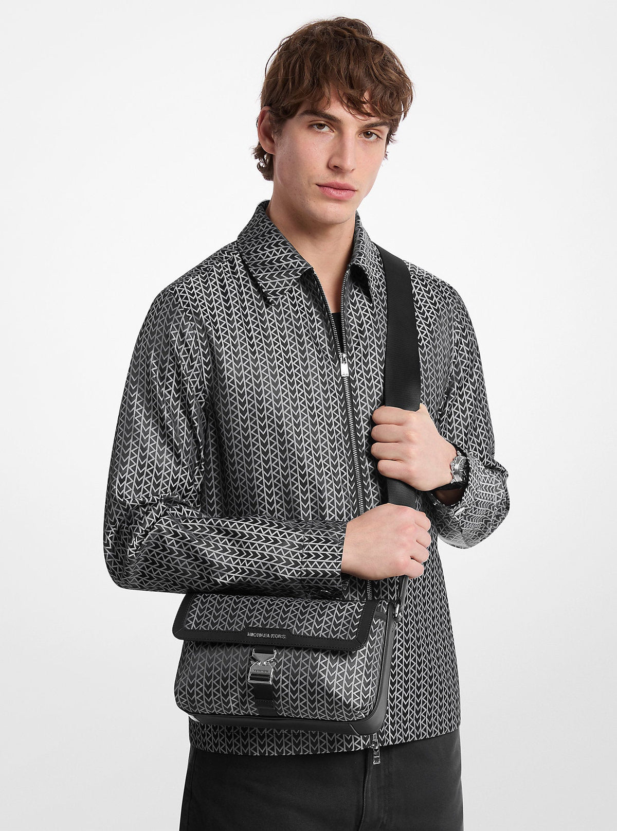 Eli MK2000 Logo Jacquard Messenger Bag