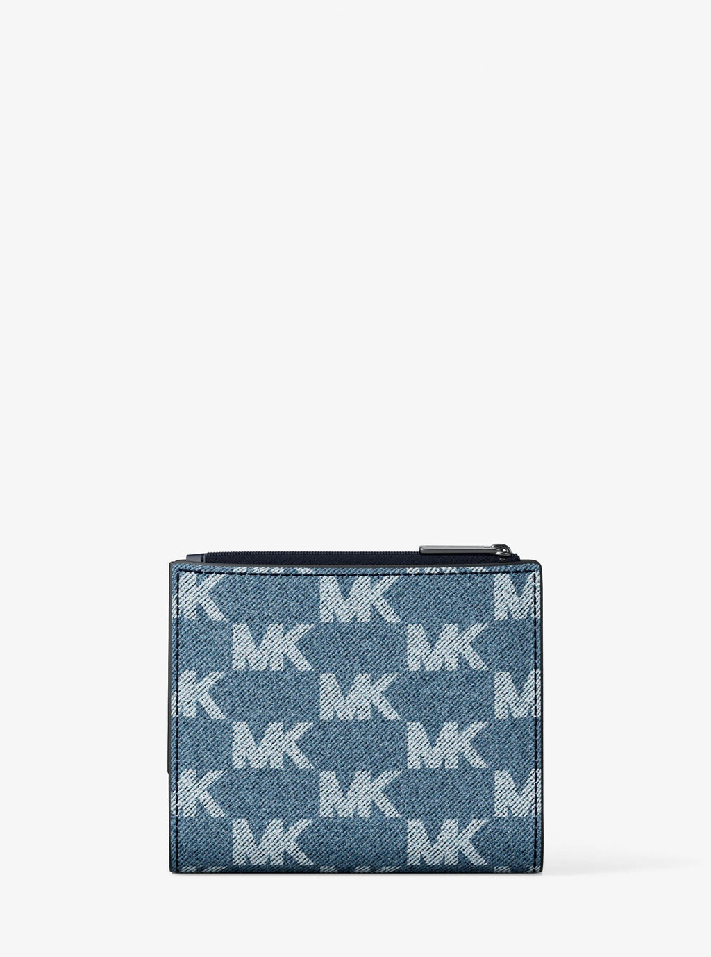 Cooper Medium Logo Jacquard Denim Zip Wallet