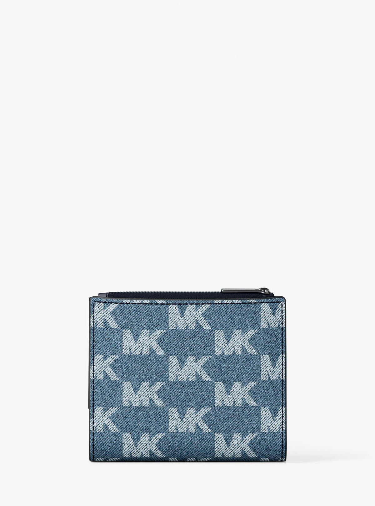 Cooper Medium Logo Jacquard Denim Zip Wallet