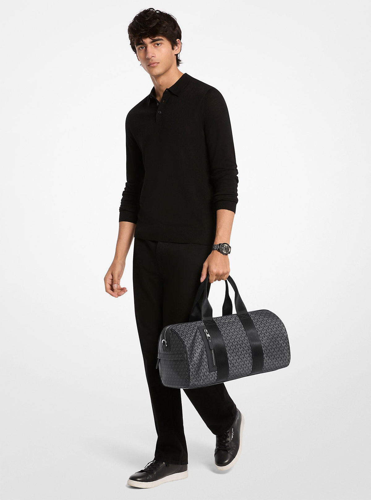 Brooklyn Large Printed Signature Logo Duffel Bag