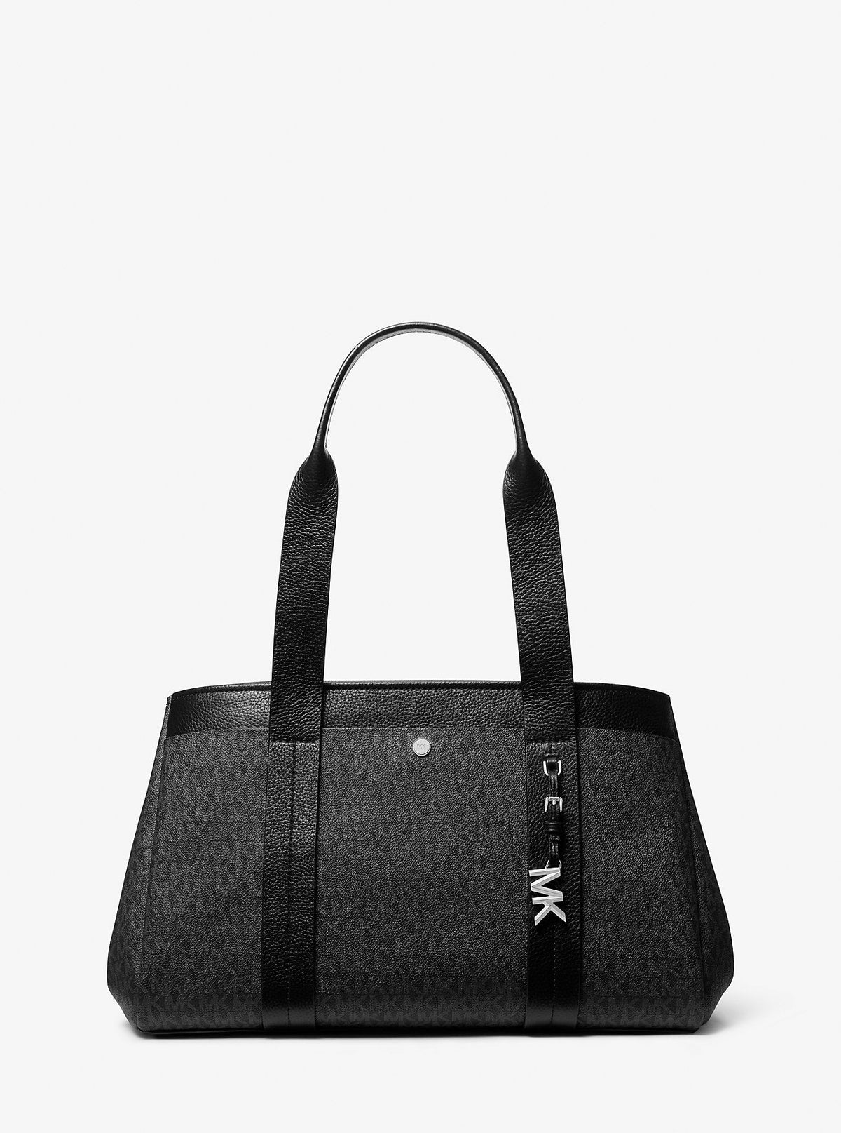 Romee Large Signature Logo and Leather Tote Bag