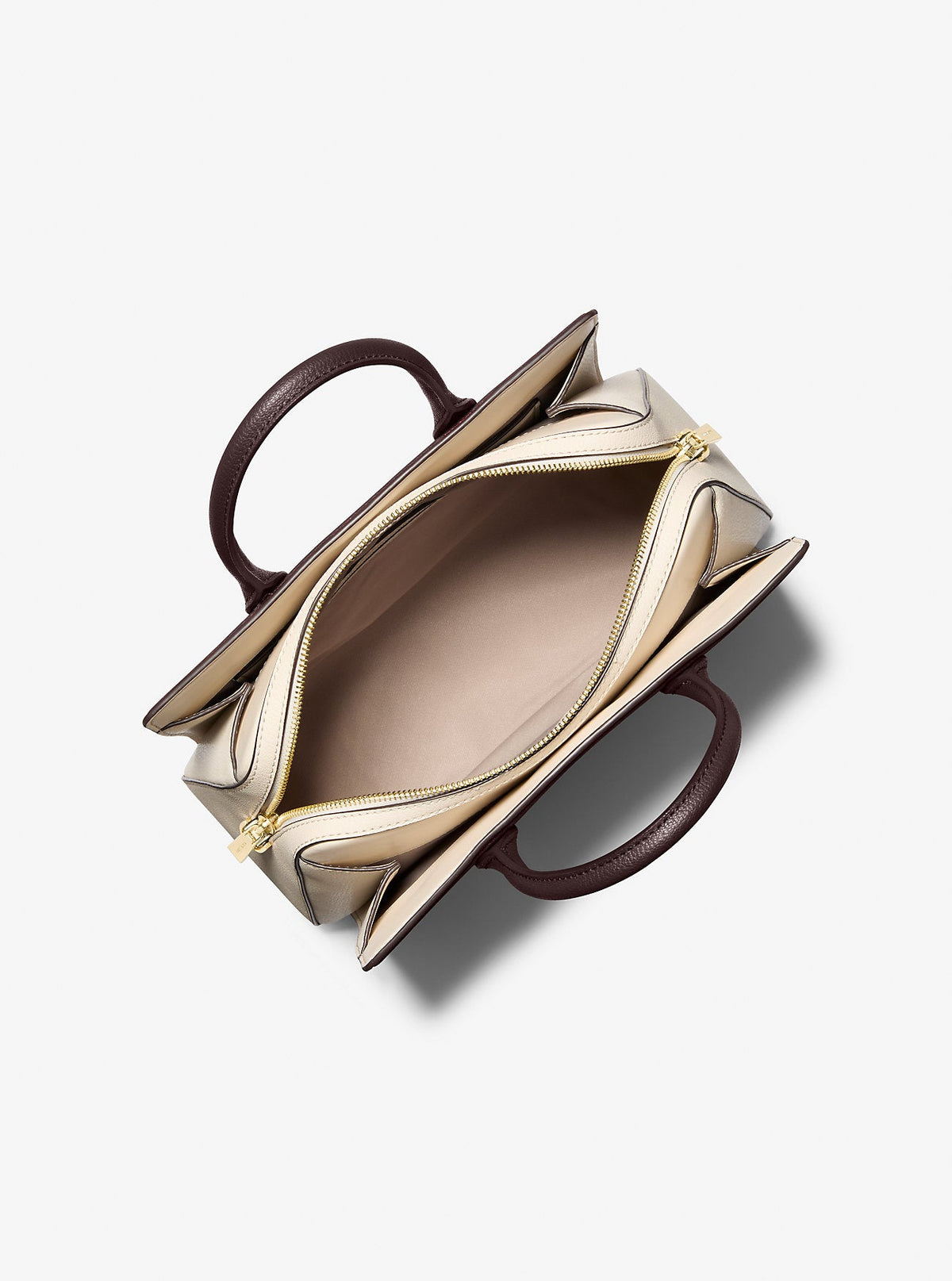 Laila Medium Color-Block Pebbled Leather Satchel