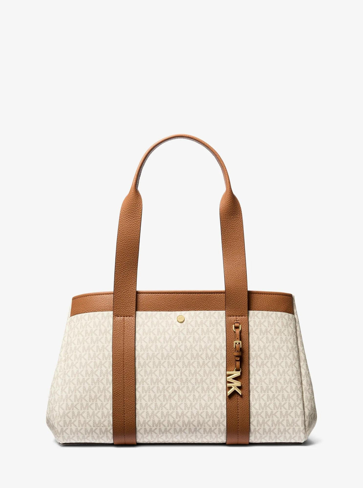 Romee Large Signature Logo and Leather Tote Bag