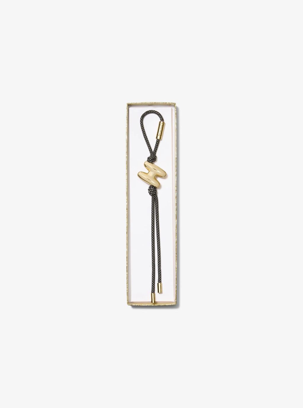 Initial Gold-Tone and Speckled Cord Bag Charm