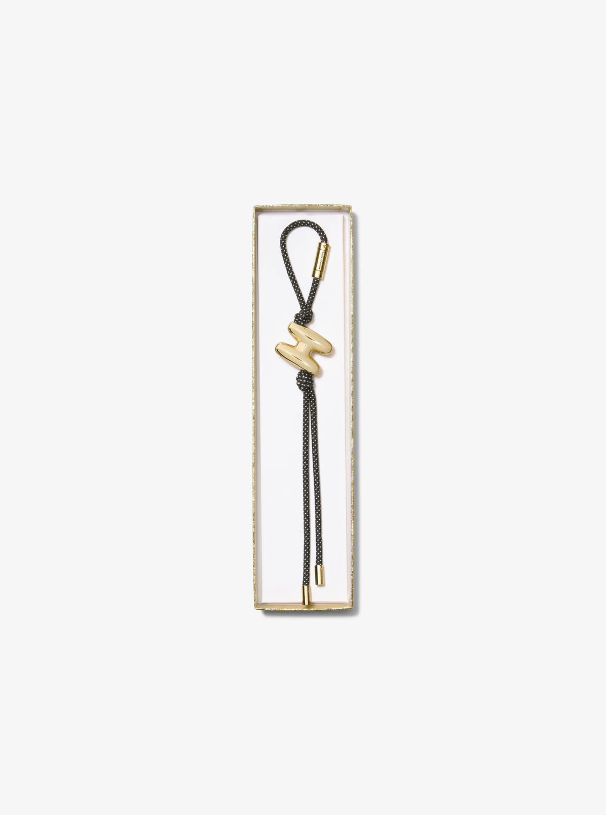 Initial Gold-Tone and Speckled Cord Bag Charm