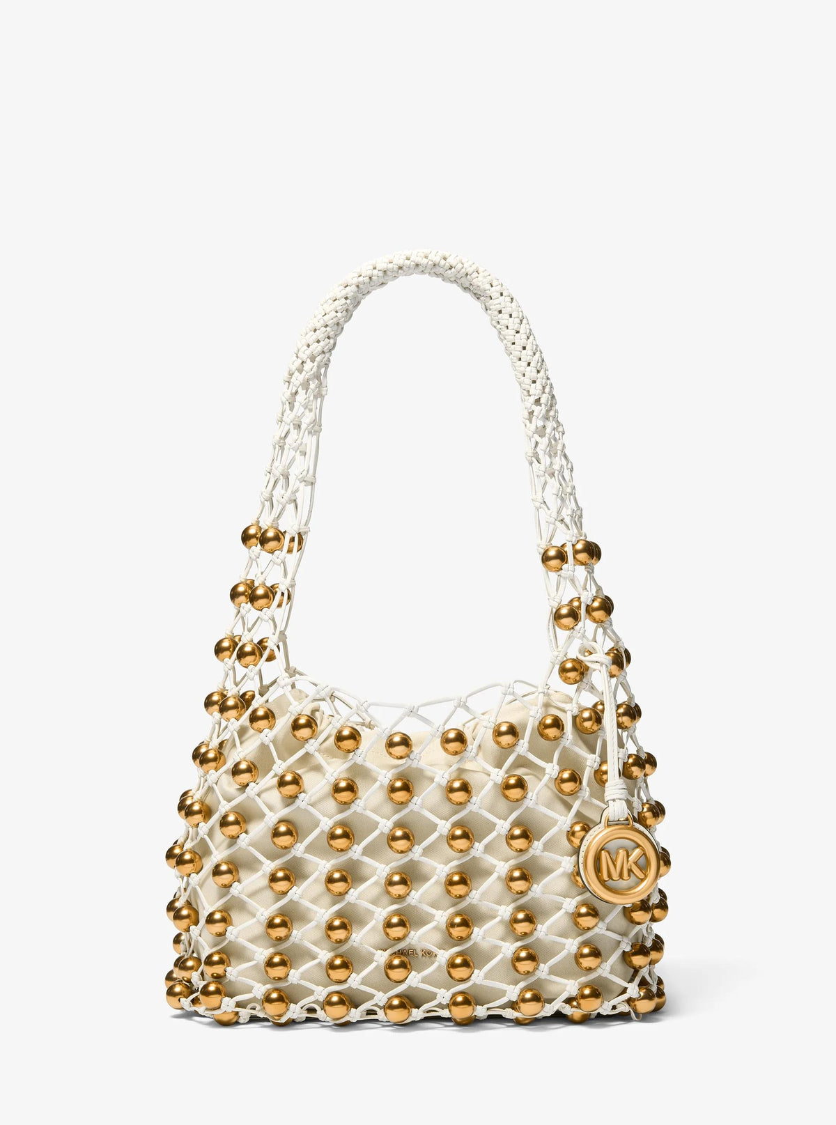 Limited-Edition Gwen Small Studded Hand-Woven Leather Hobo Shoulder Bag
