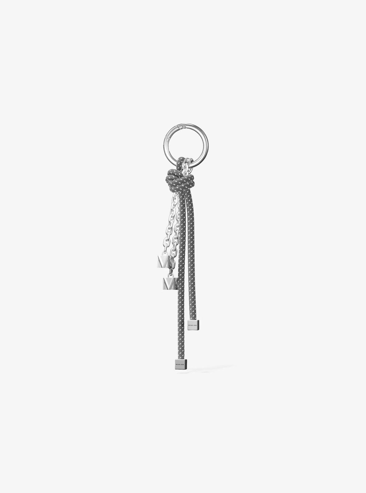 Silver-Tone and Speckled Cord Bag Charm