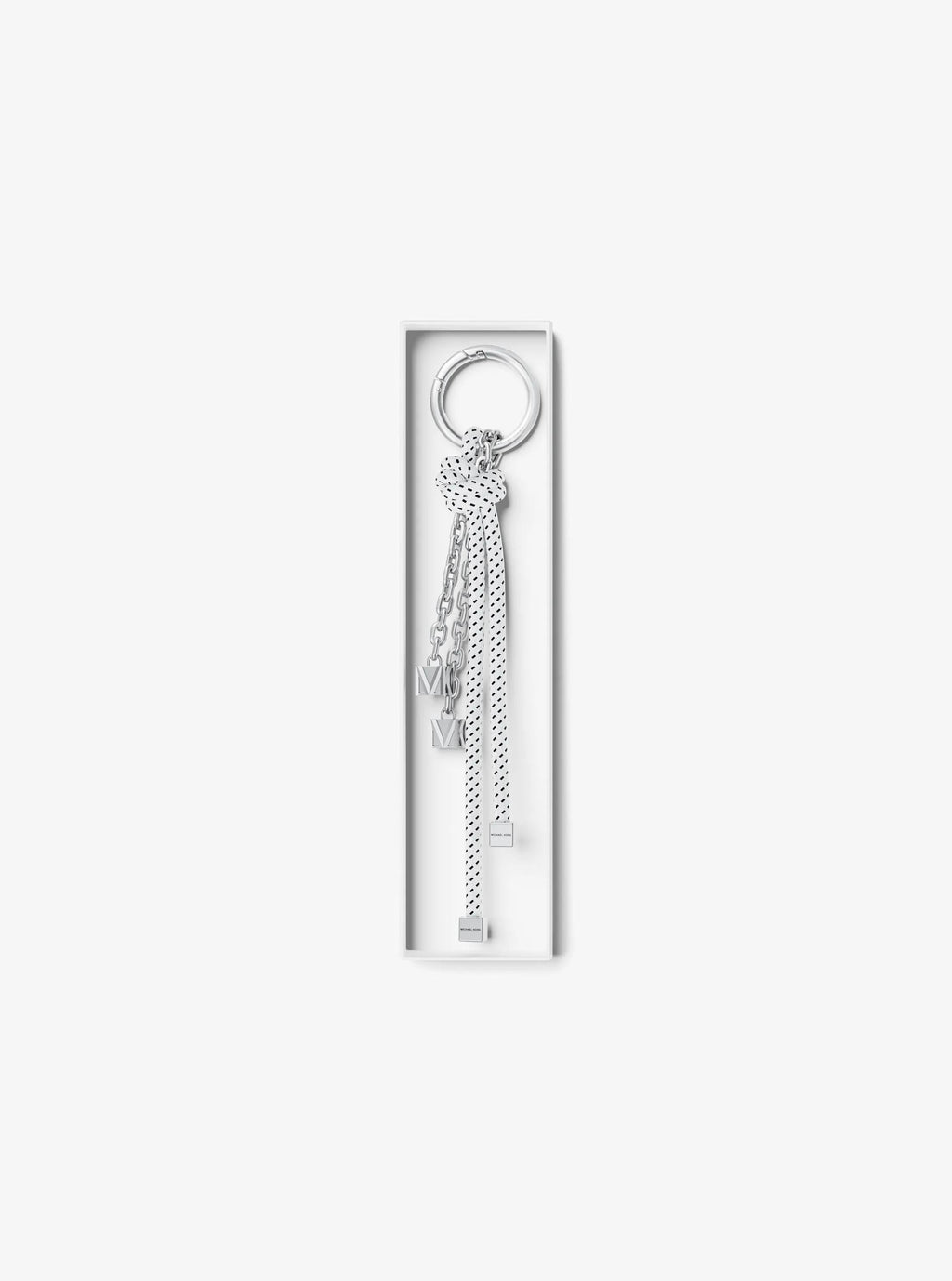 Silver-Tone and Speckled Cord Bag Charm