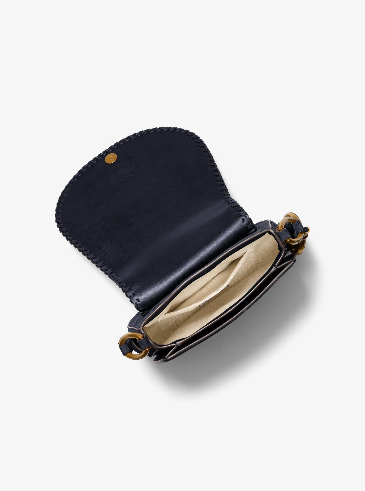 Josie Medium Whipstitched Suede Saddle Bag