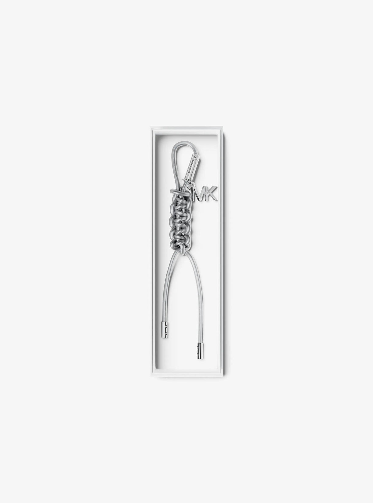 Silver-Tone and Metallic Braided Cord Bag Charm