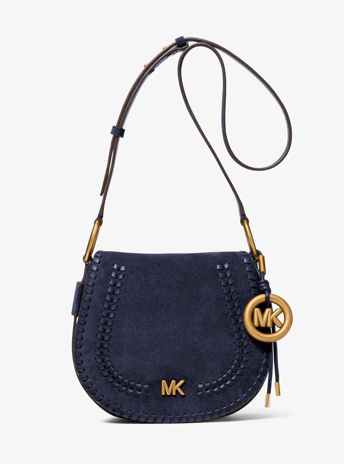 Josie Medium Whipstitched Suede Saddle Bag