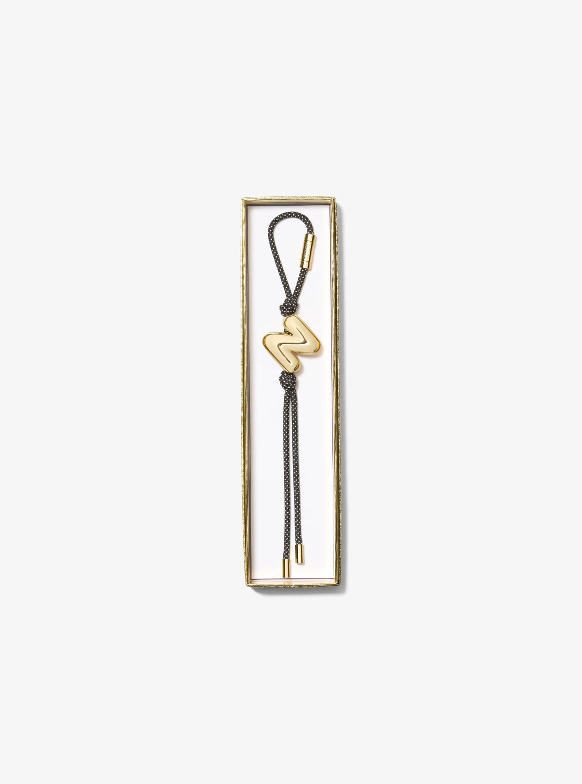 Initial Gold-Tone and Speckled Cord Bag Charm