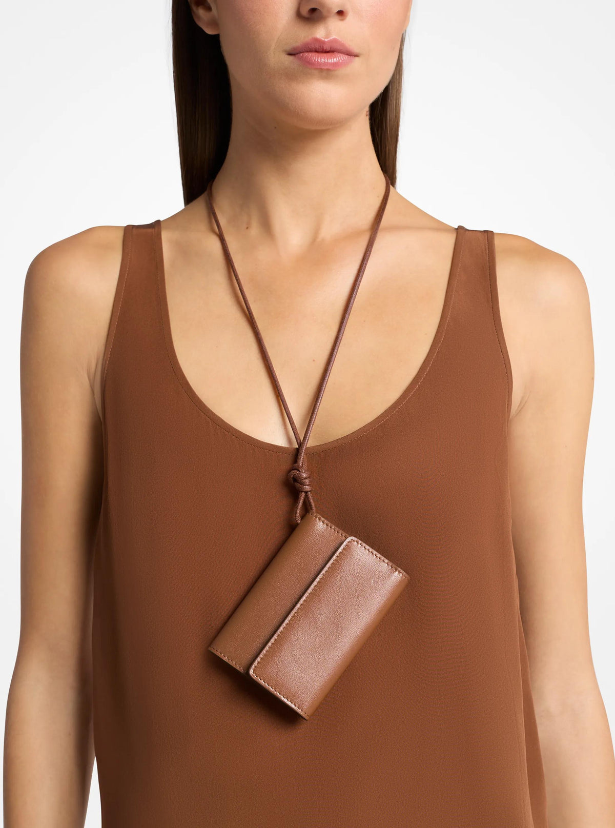 Leather Card Holder Necklace