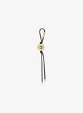 Initial Gold-Tone and Speckled Cord Bag Charm