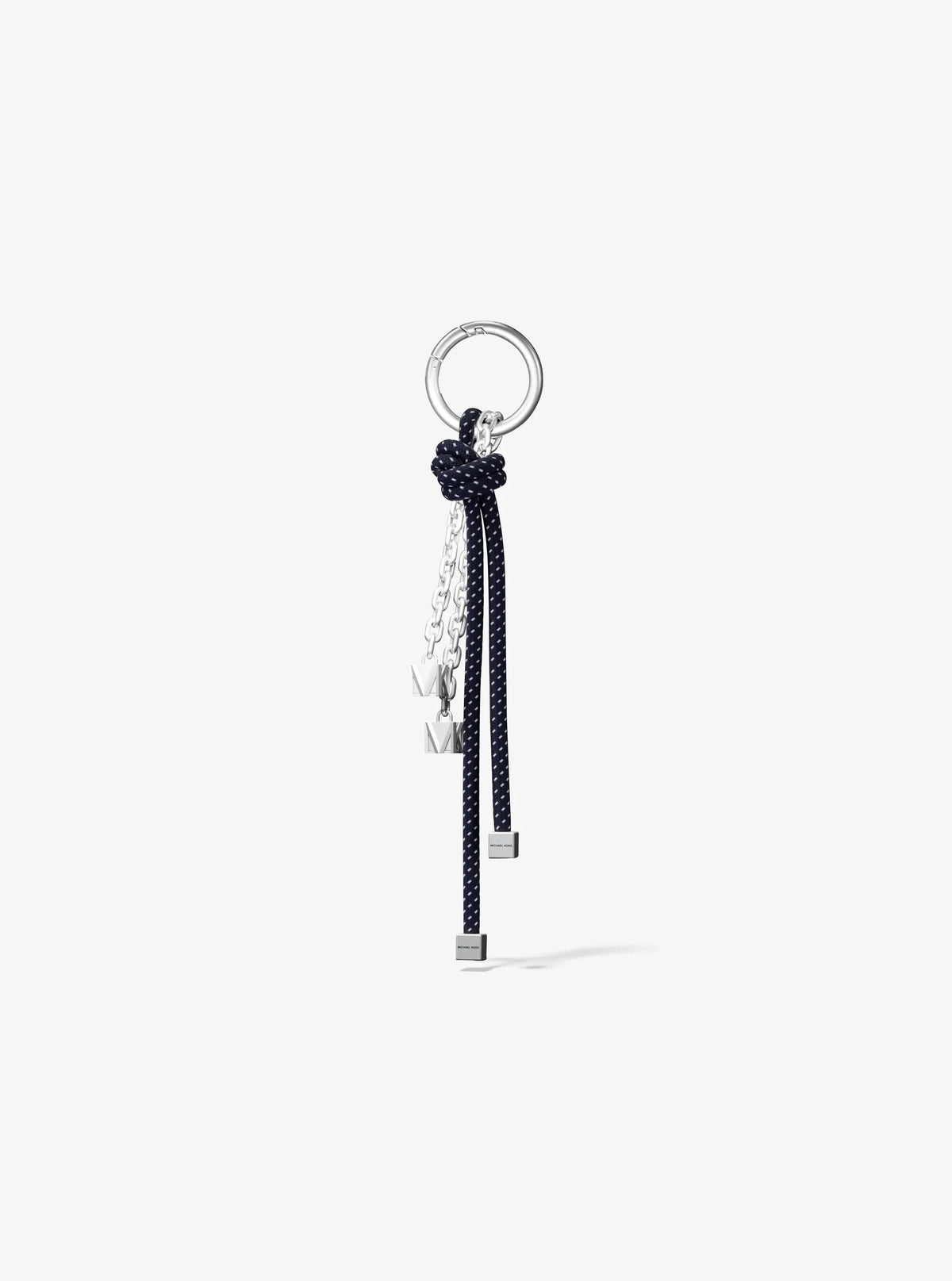 Silver-Tone and Speckled Cord Bag Charm