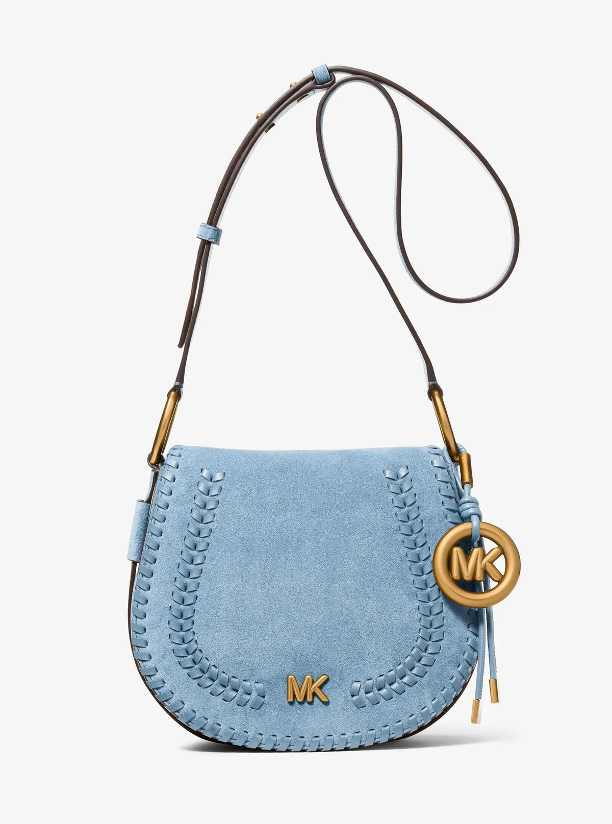 Josie Medium Whipstitched Suede Saddle Bag