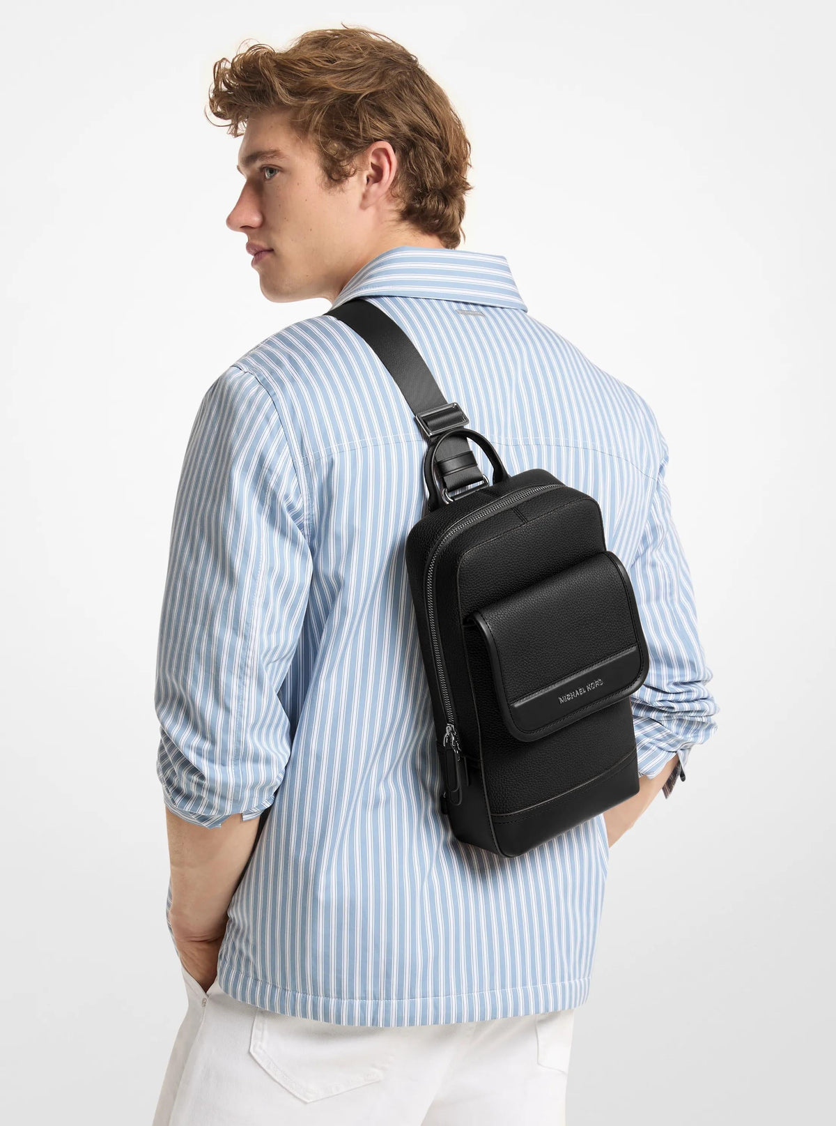 Jet Set Pebbled Leather Sling Pack