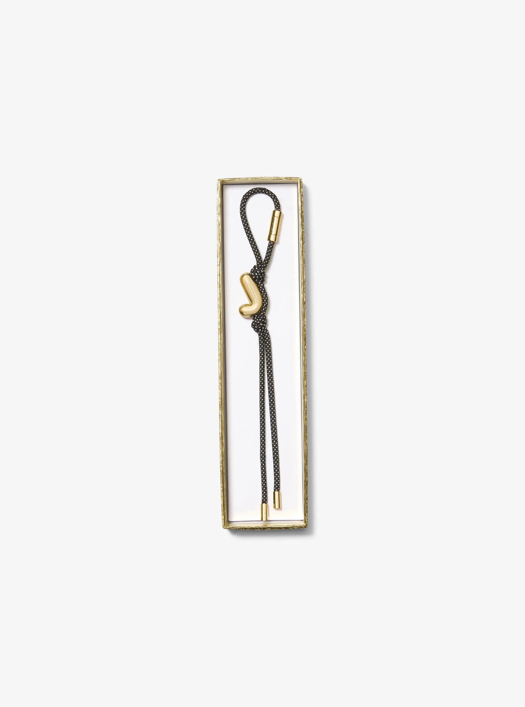 Initial Gold-Tone and Speckled Cord Bag Charm