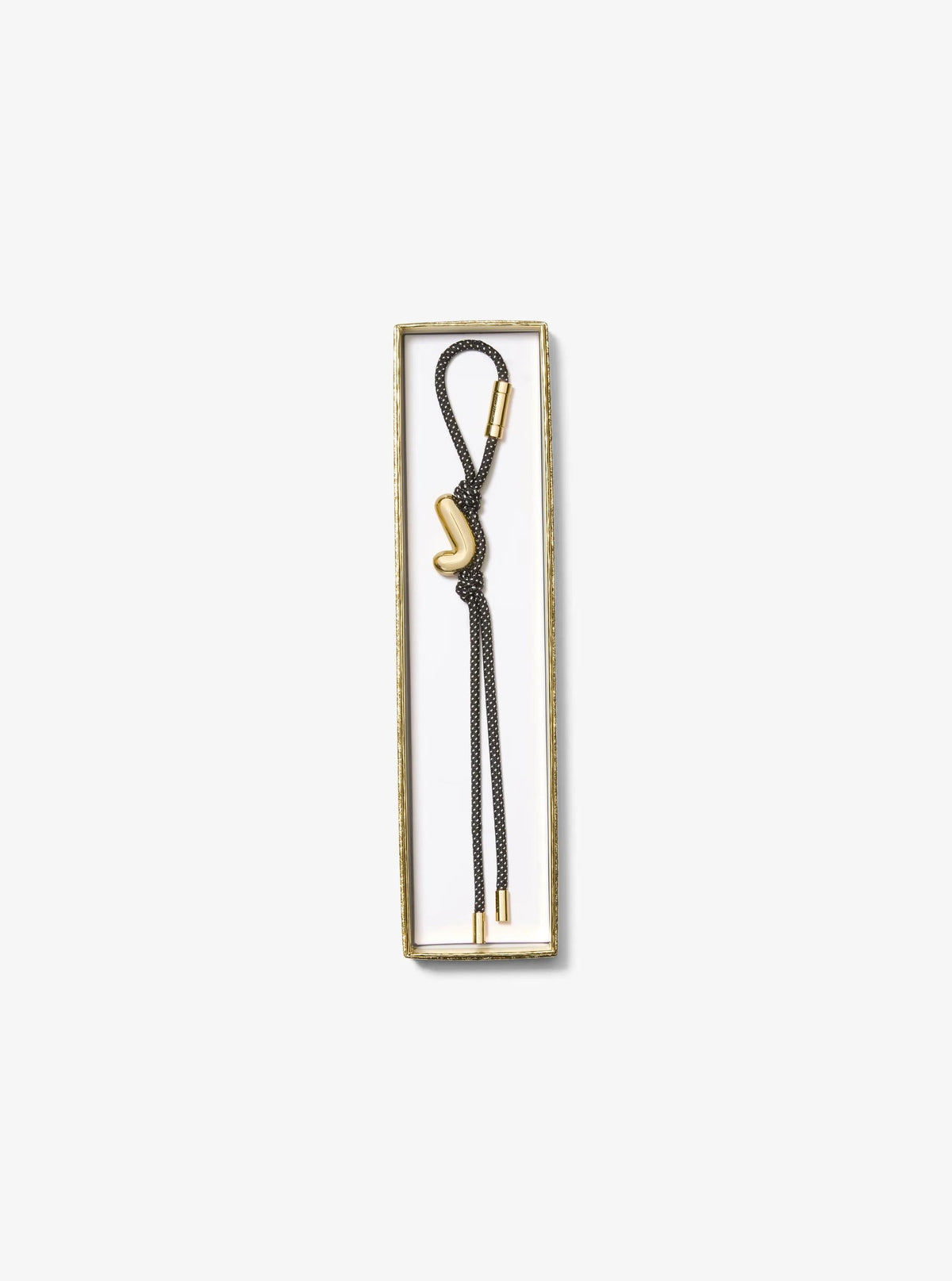 Initial Gold-Tone and Speckled Cord Bag Charm