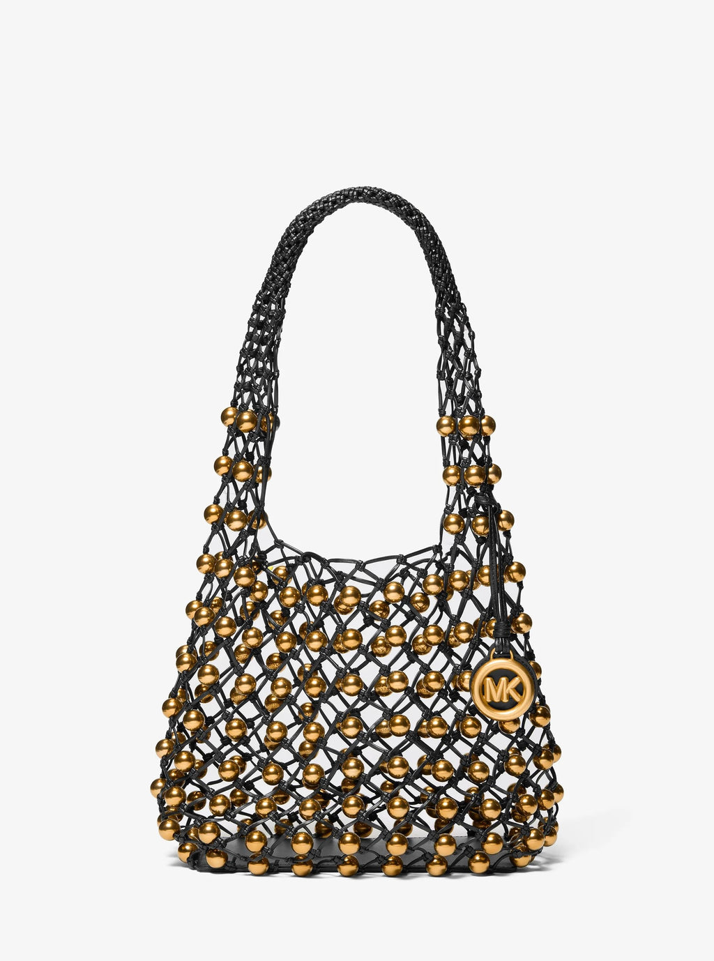 Limited-Edition Gwen Small Studded Hand-Woven Leather Hobo Shoulder Bag