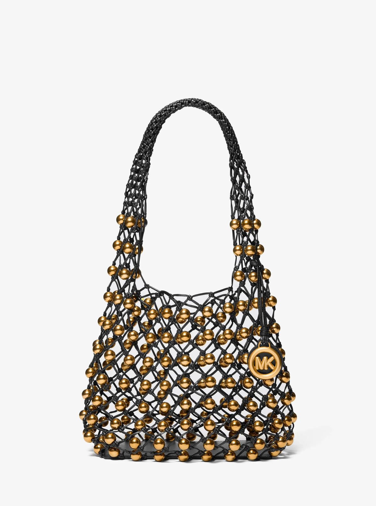 Limited-Edition Gwen Small Studded Hand-Woven Leather Hobo Shoulder Bag