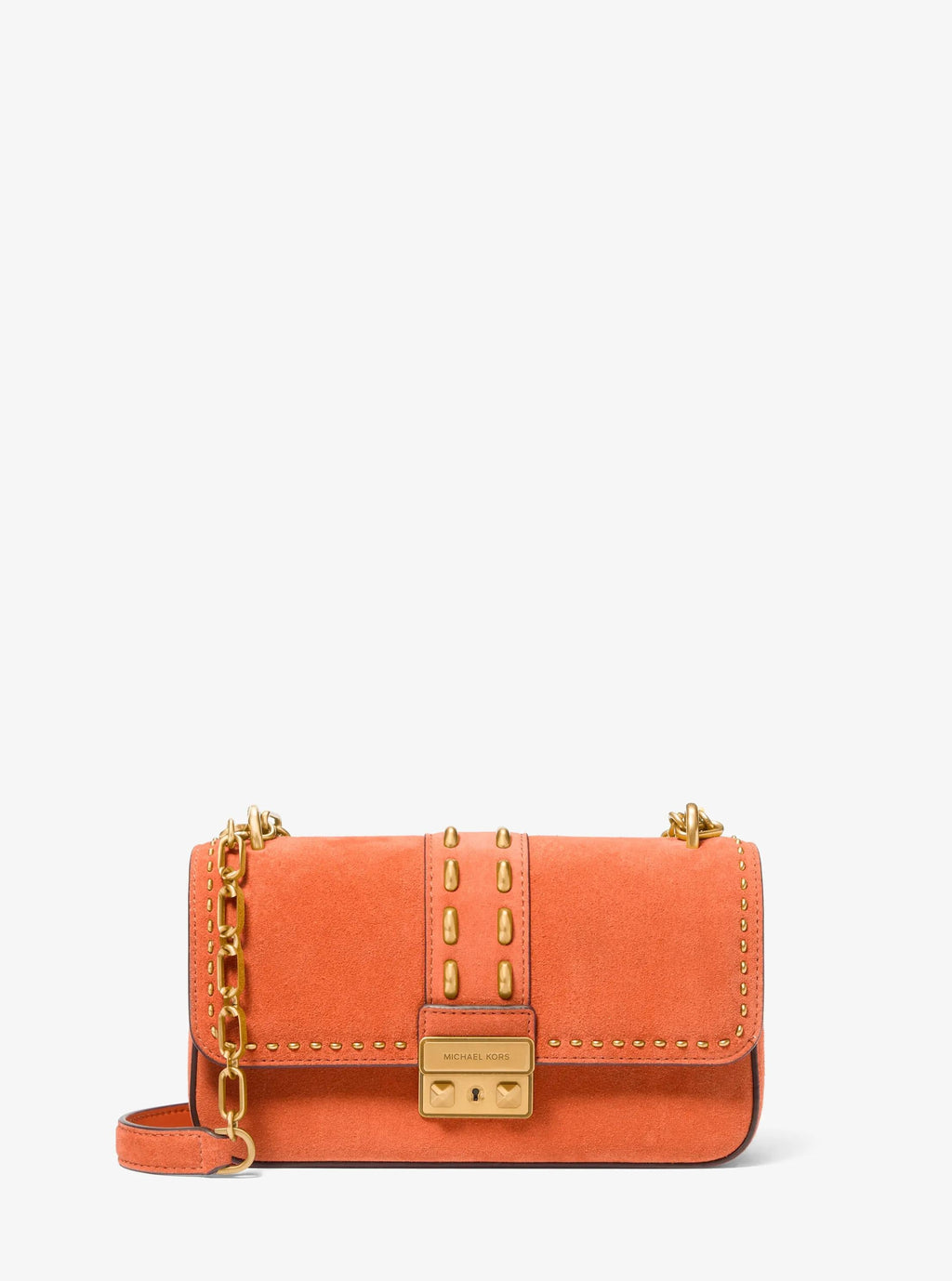 Tribeca Small Studded Suede Shoulder Bag