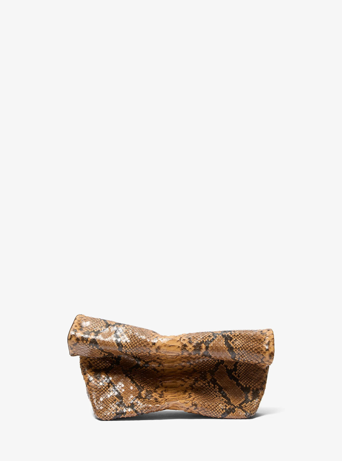 Maggie Snake Embossed Leather Lunch Bag Clutch
