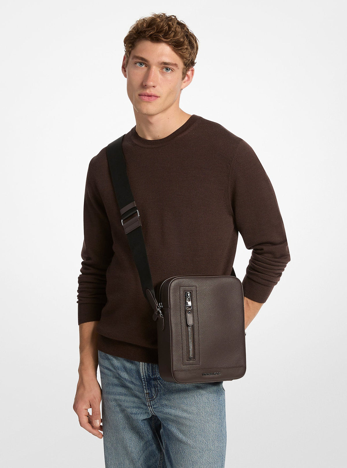 Hudson Pebbled Leather Flight Bag