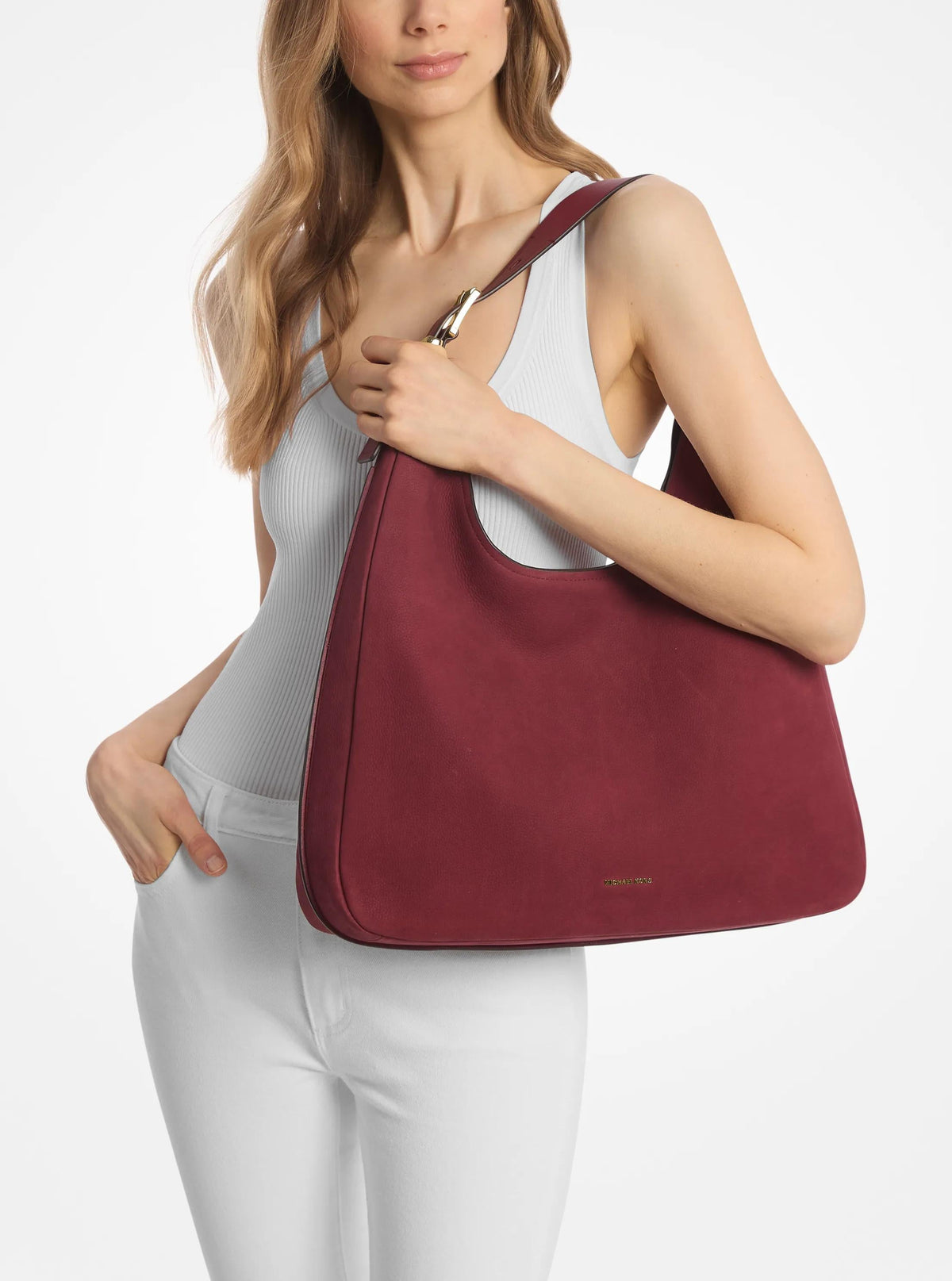 Nolita Large Nubuck Hobo Shoulder Bag
