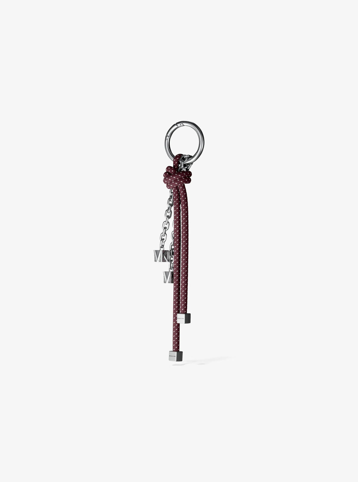 Silver-Tone and Speckled Cord Bag Charm