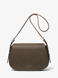 Lydia Medium Signature Logo Messenger Bag