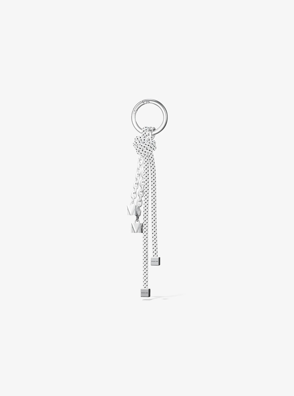 Silver-Tone and Speckled Cord Bag Charm