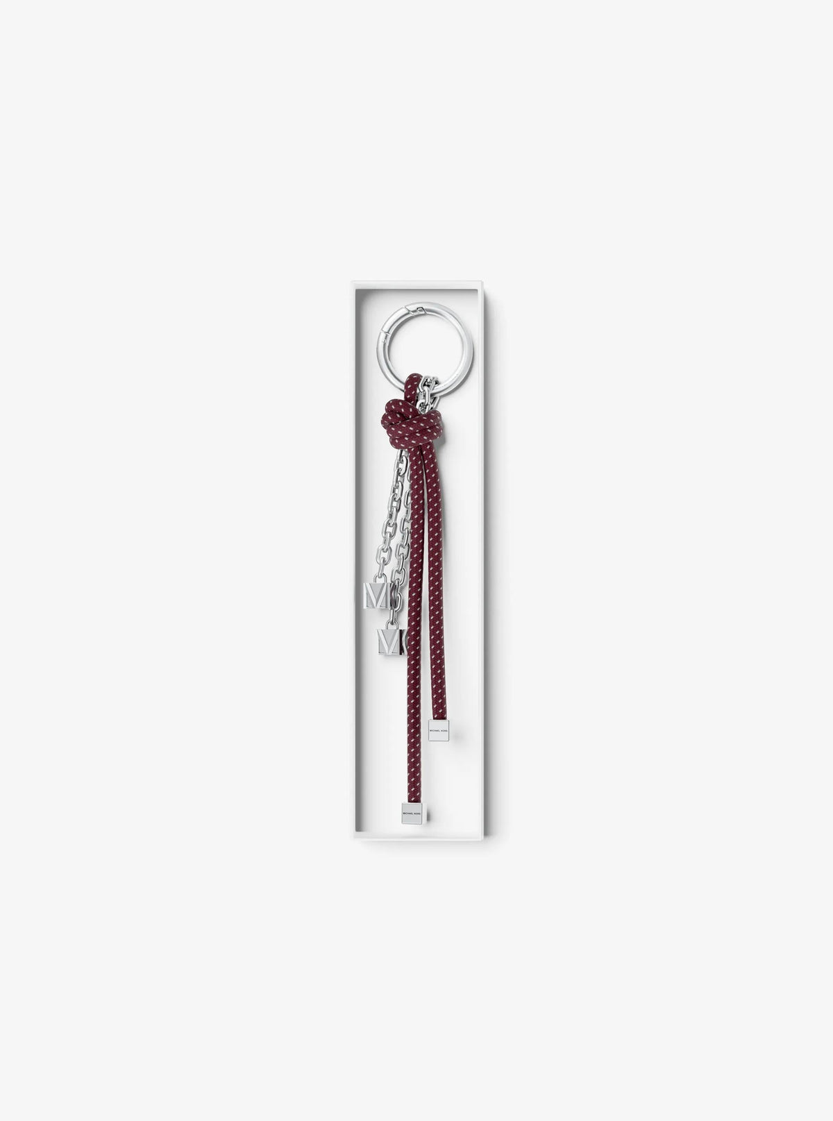 Silver-Tone and Speckled Cord Bag Charm