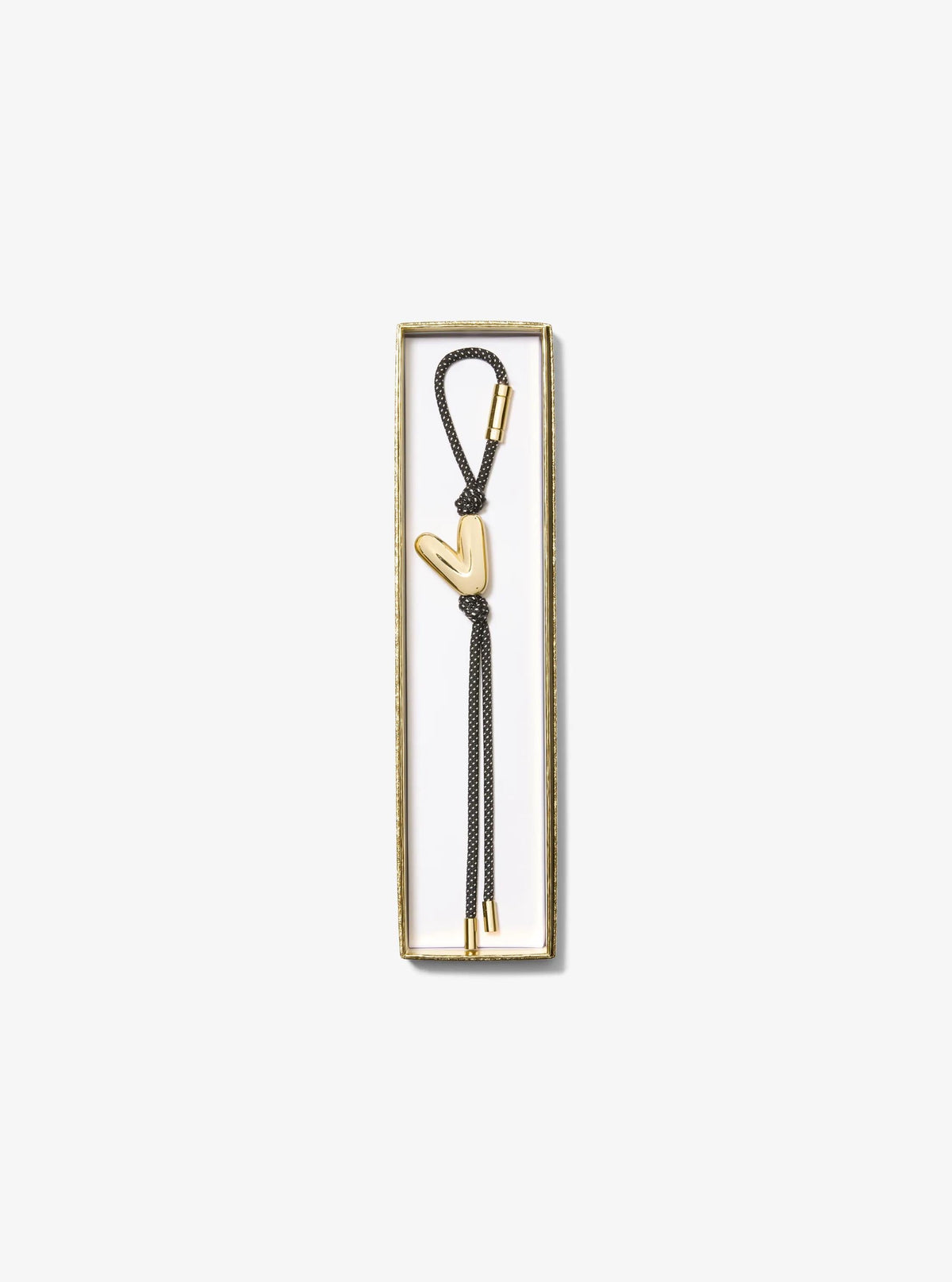 Initial Gold-Tone and Speckled Cord Bag Charm