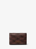 Colby Logo Embossed Burnished Leather Card Case